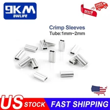 9KM 200Pcs Aluminium Crimp Sleeve Tube Fishing Snap Connector Fishing Crimp Tool