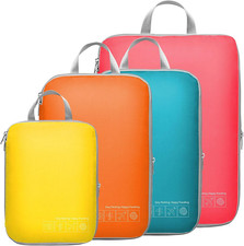 Compression Packing Cubes Set for Travel Multi-Color, Lightweight, Space Saving
