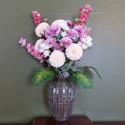 Vase mit künstlichem Blumengesteck weiß 75 cm realistisch Premium Geschenk UK