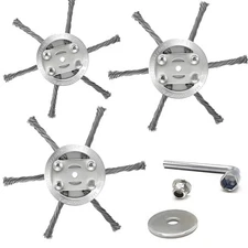 New Upgrade Steel Wire Grass Trimmer Head, 6 Inch, 6 Blades Design, Rotary Br...