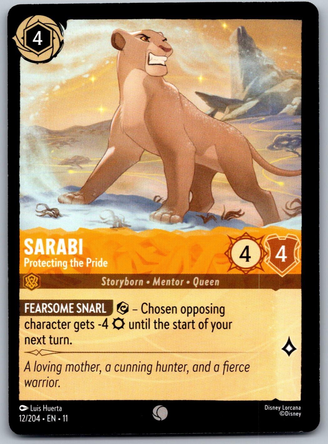 Sarabi - Protecting the Pride 12/204 Common Winterspell Lorcana Near Mint