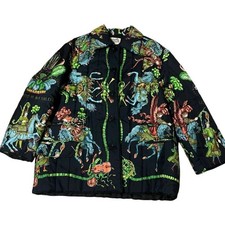 USED RARE HERMES VINTAGE "CELEBRATION OF THE SUN KING" SILK SCARF JACKET GOOD