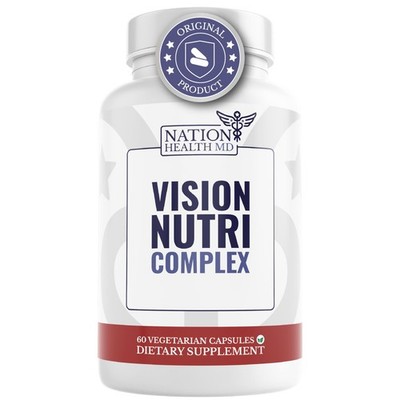 NATION HEALTH MD Vision Nutri Complex  Eye Vitamins with Lutein, Bilberry  Ey...