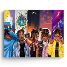 Juice WRLD Canvas Wall Art Decor - Collage of Juice WRLD Album Covers