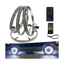 Wheel Ring Lights 17in Quad Row White 1248LEDs App RF Remote IP68