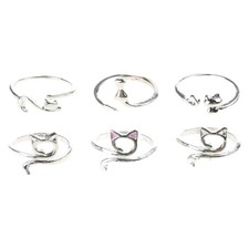 6x/Set Crochet Tension Rings for Women Cats Ear Crochet Rings Knittings Supplies