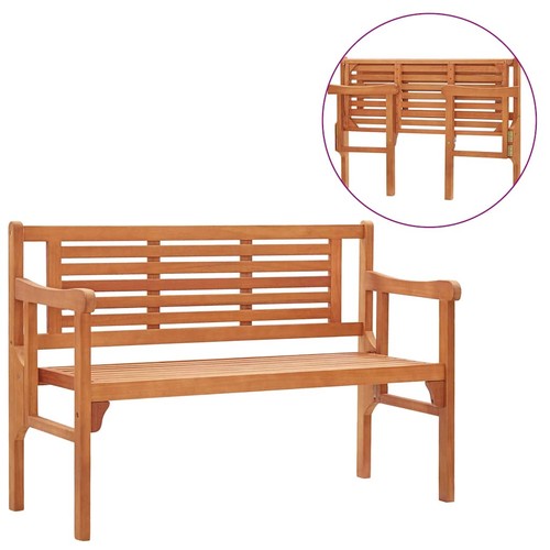 Bois d'Eucalyptus Solide Banc Pliable de Jardin 120 cm Patio Extérieur vidaXL - Photo 1/9