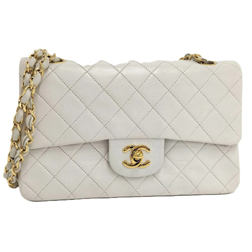 CHANEL Matelasse 23 Chain Shoulder Bag W Flap Gold Hardware Leather White from J