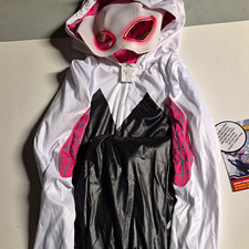 Marvel Ghost Spider Hooded Costume Set Complete Outfit Girls 11/12 Polyester
