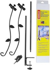 Bird Feeder Metal Deck Pole Kit with Two Adjustable Branches