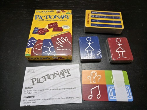 Pictionary Card Game & Instructions Great Travel Game! Mattel New open box - Picture 3 of 3