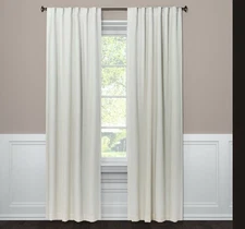 50x84 White Threshold Curtains Set of 2