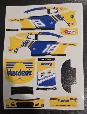 #18 Russ Wheeler Hardees Days Of Thunder 1/64 Next Gen Custom Peel &Stick Decals