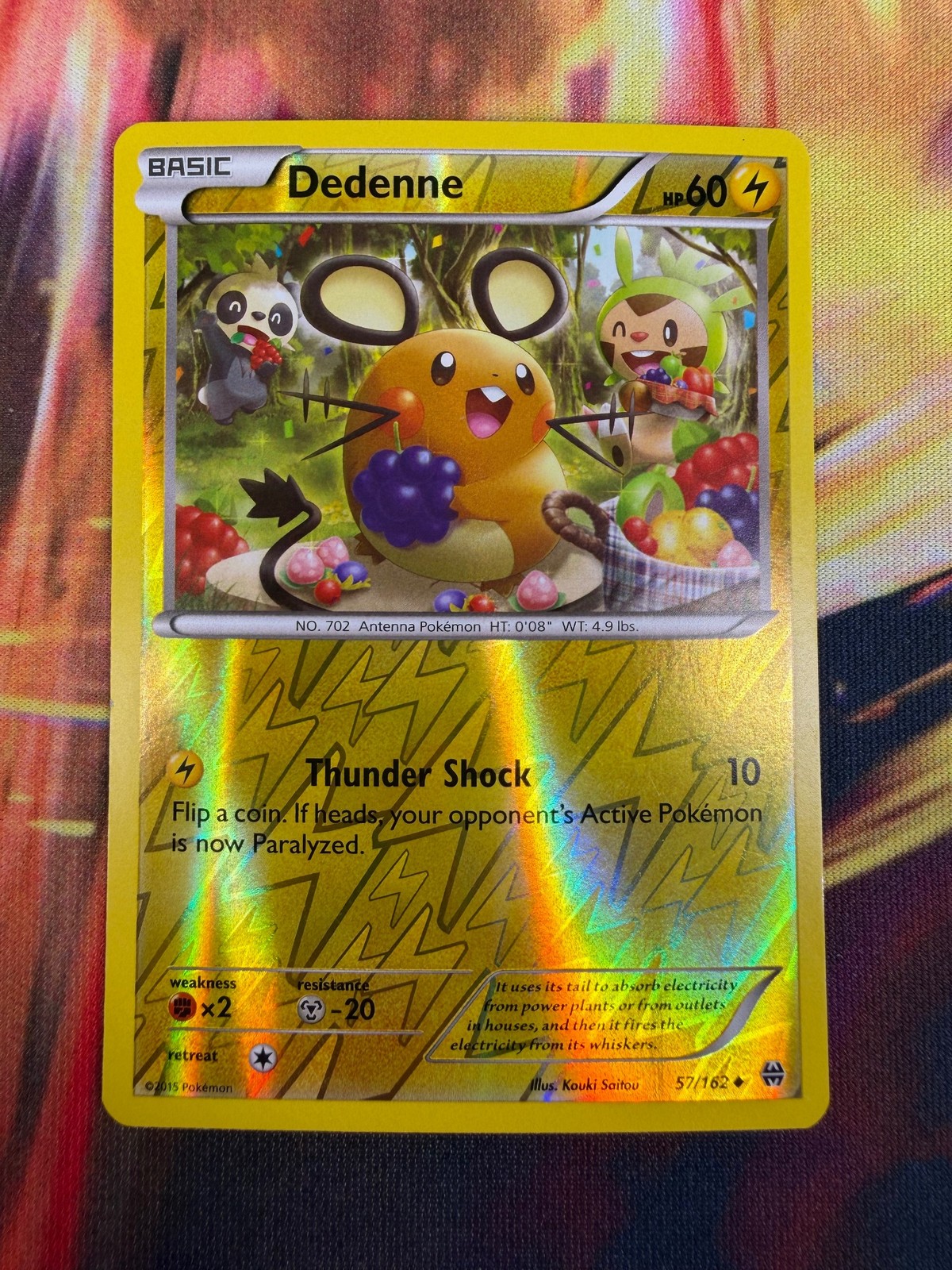 Dedenne 57/162 NM Reverse Holo BREAKthrough 2015 Pokemon TCG