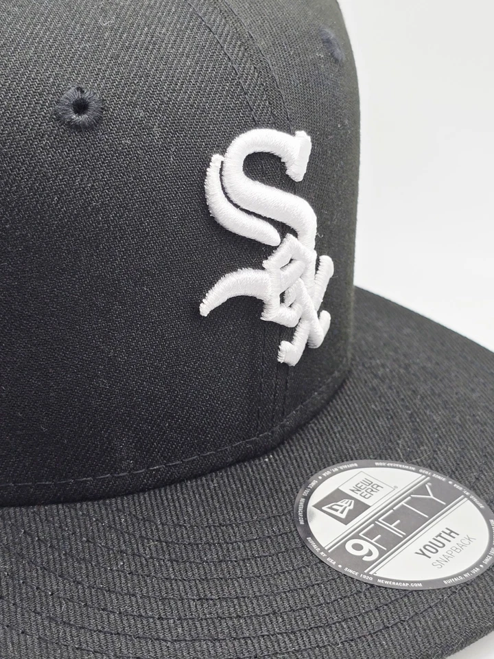 New Era Chicago White Sox Youth Black 9fifty Snapback Hat Cap - Image 3 of 4