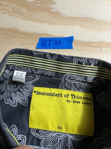 Descendant Of Thieves Shirt Mens 2XL XXL Button Up - Picture 3 of 7