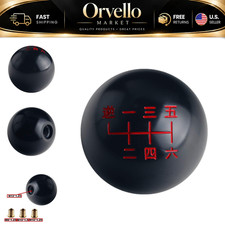 6 Speed Weighted Shift Knob Black Piston Style M12x1.25 M10x1.5 M10x1.25 M8x1.