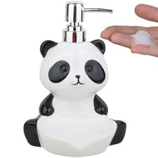 Ceramic Panda Shape Soap Dispenser, 2-in-1 Hand Sanitizer Bottle with Soap Di...