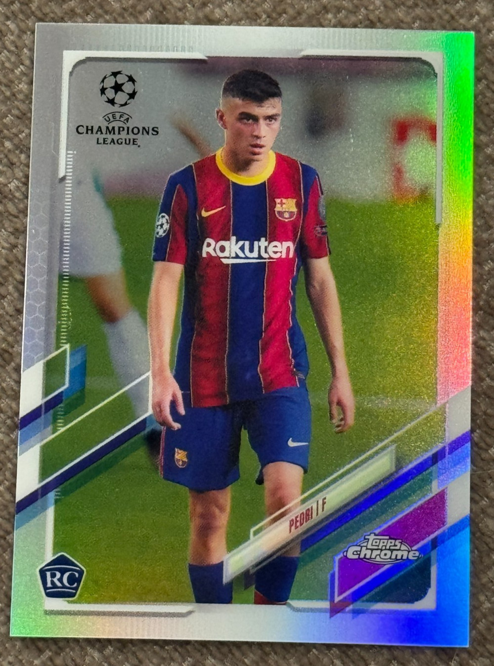 2020-21 Topps Chrome UCL Pedri RC Rookie #61 Refractor Barcelona Spain