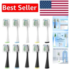 10 Soft Bristle Replacement Brush Heads for AquaSonic Duo & Home Dental Center