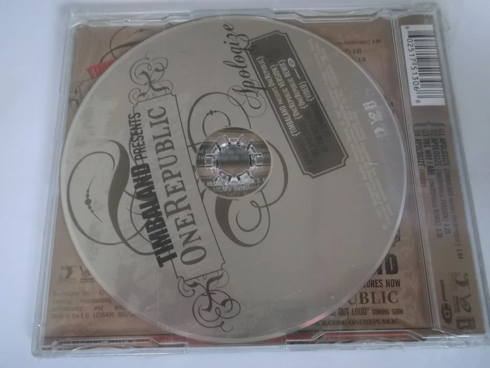 Timbaland presents One Republic - Apologize - MCD 2007 - NEU              LCD165 - Bild 2 von 2