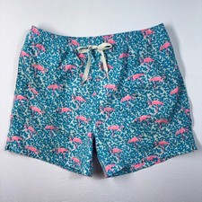 Chubbies Swim Trunk Domingos Are For Flamingos 5.5" Small Blue w/o Lining