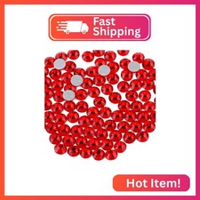 beadsland Flat Back Crystal Rhinestones Round Gems for Nail Art and Craft Glue F