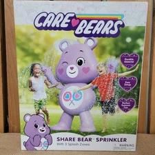 Care Bears XL Inflatable Sprinklers Water Toys Purple Share Bear 60” New