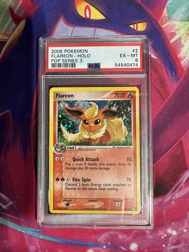 Flareon 2/17 Pop Series 3 Holo English PSA Graded 6 Pokemon