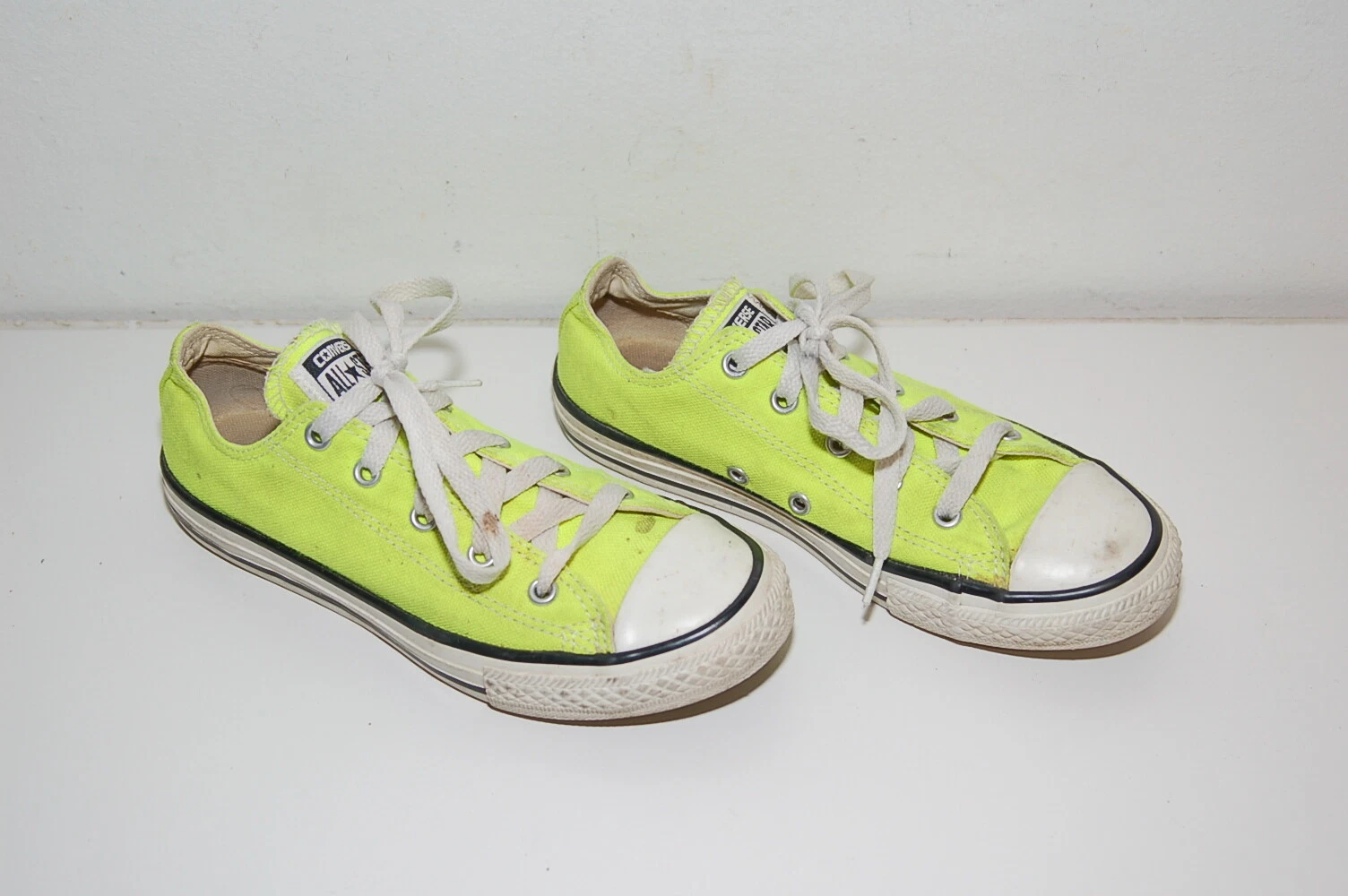 Scarpe sneakers basse unisex Converse All Star giallo fluo taglia 2 giovani