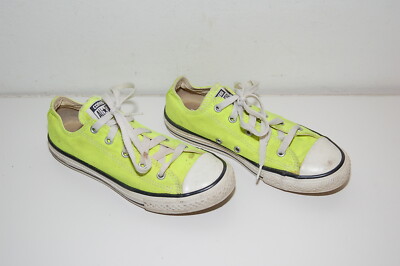 Converse All Star Neon Yellow Low Tops Unisex Sneakers Shoes Size