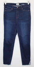 Nicole Miller Dark Wash Soho Hi Rise Skinny Ankle Jeans Size 12 28x31 Raw Hems