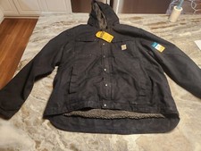 Carhartt Washed Duck Sherpa-Lined Utility Jacket 0J3826-M XL Relaxed 