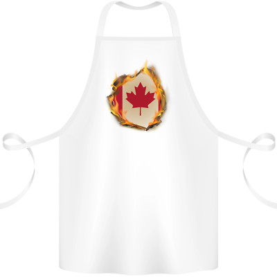 The Canadian Maple Leaf Flag Fire Canada Cotton Apron 100% Organic
