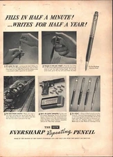 1937 Eversharp Repeating Pencil Pen Gift Set Click Sharp Vintage Print Ad f8