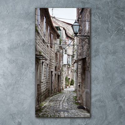 Wandbild Kunst-Druck auf Hart-Glas senkrecht 60x120 Straße von Kroatien