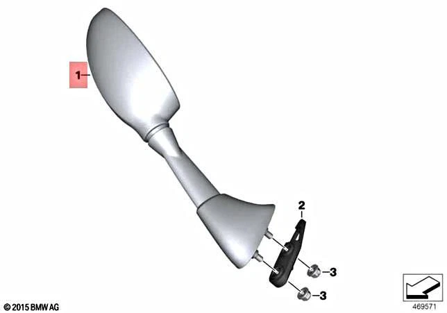 Genuine BMW Left Mirror Genuine - HP4 / S1000RR K46 - 51167718513  