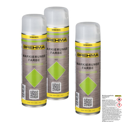 Markierungsspray leuchtend grün ® 4'er Pack mit Spezialsprühkopf, schnell trocknend Markierungsspray leuchtend grün ® 4'er Pack mit Spezialsprühkopf, schnell trocknend