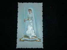 image souvenir de communion , aube en tissu