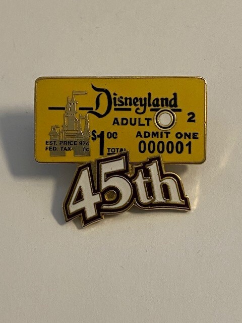 Disneyland 45th Anniversary LE Set Admin Ticket Disney Pin (B6)