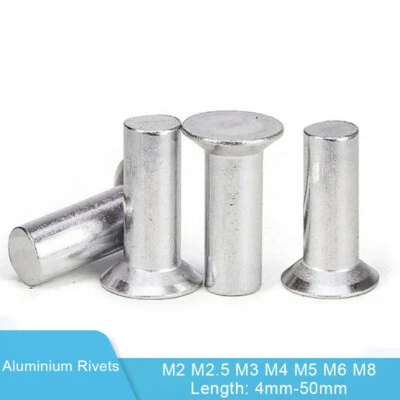 GOOBETTER M2 M2.5 M3 M4 M5 M6 M8 Solid Rivets Aluminium Countersunk Head Rivets DIN 661