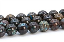 6MM Genuine Natural Deep Brown Azurite Malachite Quartz Round Loose Beads