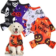 SZ SMALL Saintrygo 4 Pack Halloween Dog Pajamas Holiday Clothes Dog Costumes