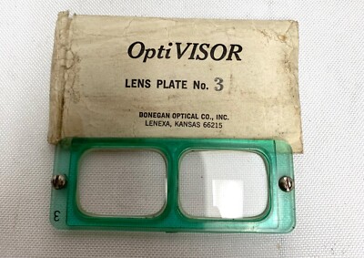 Vintage Opti Visor Lens Plate # 3 Donegan Optical Co. Optivisor