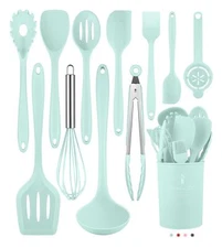 Kitchen Utensils Set-12 Pieces Silicone Cooking Utensils Set Dishwasher Safe ...