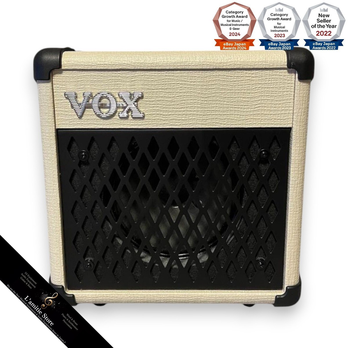 VOX MINI 5 RM RHYTHM Guitar Amplifier MINI5 Ivory MINI5-RM-IV 3.5