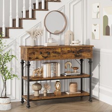 Hallway Console Table for Entryway with 2 Drawers with Storage Shelves for Room