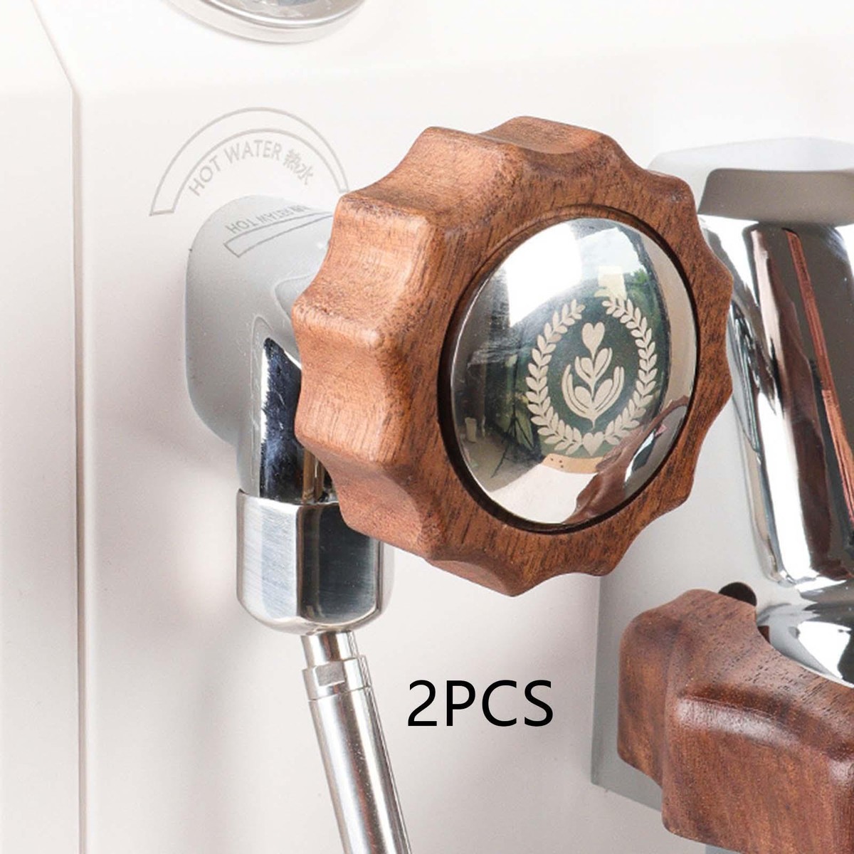 2x Coffee Machine Knob Sturdy Walnut Wooden Handles for 3145