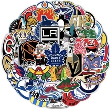 50 pcs NHL Ice Hockey Team Logo Stickers Gloss Vinyl Waterproof Stickers