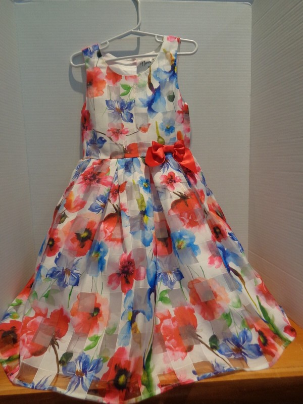 Girls dressy dress by Nannette - Jacquard Organza Sleeveless Dress,6X -Beautiful